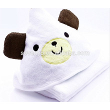 100% bamboo Luxurious Hooded Baby Bath Towel - Soft, Plush, Absorbent and Breathable - Extra Large - cute bear - White